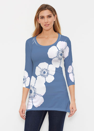 Poppy Navy (7013) ~ Buttersoft 3/4 Sleeve Tunic