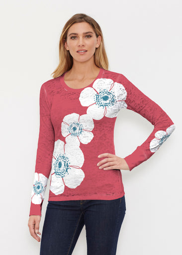 Poppy Red (7015) ~ Thermal Long Sleeve Crew Shirt