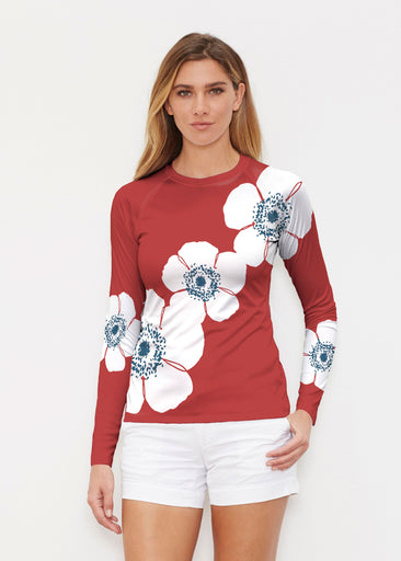 Poppy Red (7015) ~ Long Sleeve Rash Guard