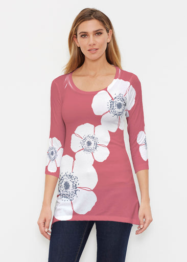 Poppy Red (7015) ~ Buttersoft 3/4 Sleeve Tunic