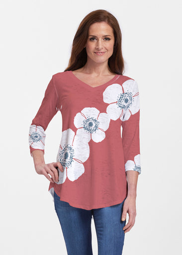 Poppy Red (7015) ~ Signature V-neck Flowy Tunic