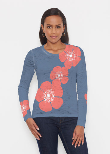 Poppy Red Navy (7021) ~ Signature Long Sleeve Crew Shirt