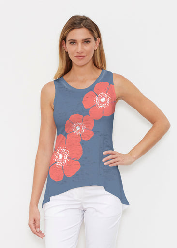 Poppy Red Navy (7021) ~ Signature High-low Tank