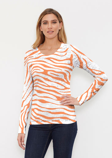 Zebra Orange (7042) ~ Thermal Long Sleeve Crew Shirt