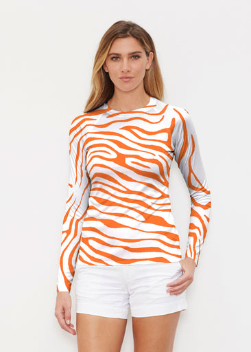Zebra Orange (7042) ~ Long Sleeve Rash Guard