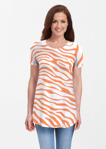 Zebra Orange (7042) ~ Butterknit Short Sleeve Tunic