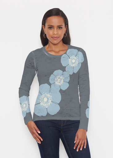 Poppy SteelBlue-Grey (7066) ~ Signature Long Sleeve Crew Shirt