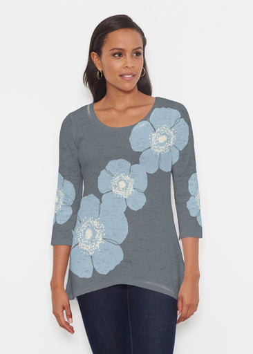 Poppy SteelBlue-Grey (7066) ~ Katherine Hi-Lo Thermal Tunic