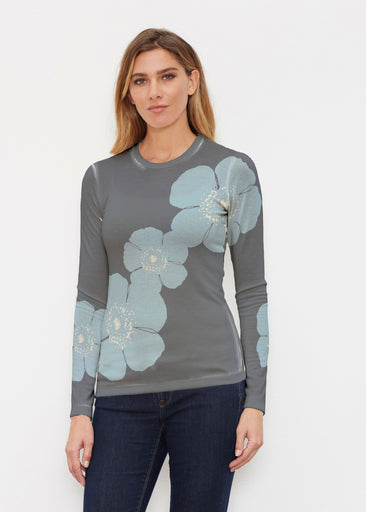 Poppy SteelBlue-Grey (7066) ~ Butterknit Long Sleeve Crew Top