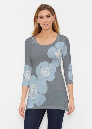 Poppy SteelBlue-Grey (7066) ~ Buttersoft 3/4 Sleeve Tunic