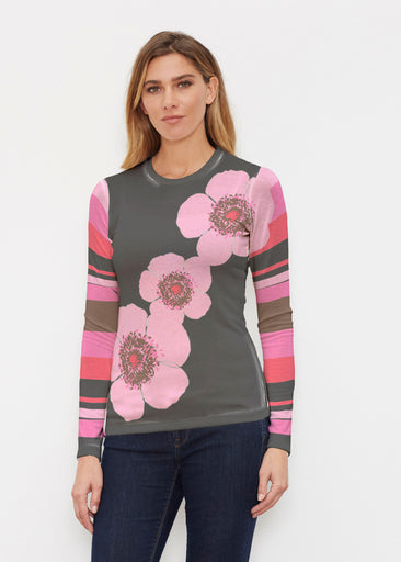 Poppy Black Stripes (7100) ~ Butterknit Long Sleeve Crew Top