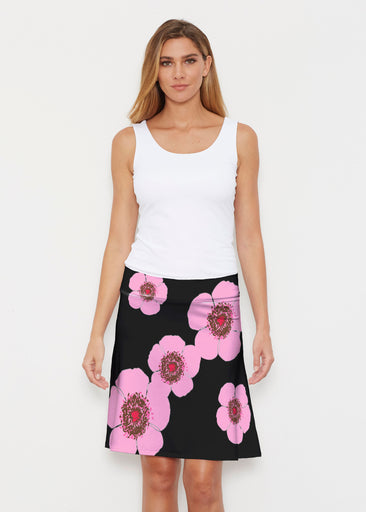 Poppy Black Stripes (7100) ~ Silky Brenda Skirt 21 inch