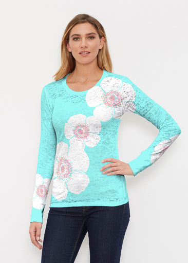 Poppy Seaglass Green (7107) ~ Thermal Long Sleeve Crew Shirt