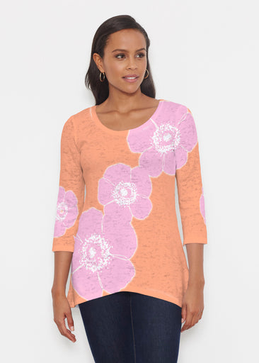 Poppy Orange-Pink (7108) ~ Katherine Hi-Lo Thermal Tunic