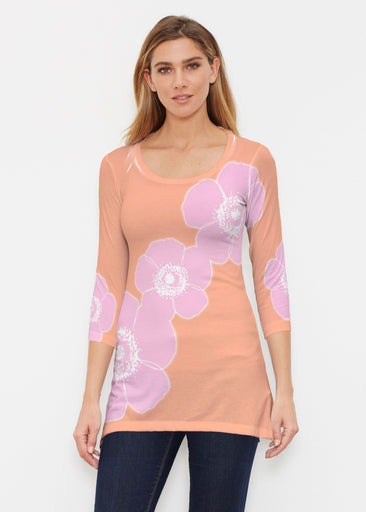 Poppy Orange-Pink (7108) ~ Buttersoft 3/4 Sleeve Tunic