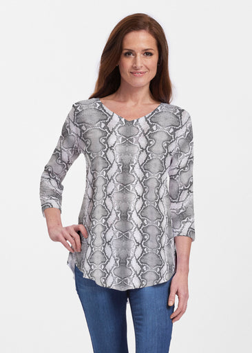 Python Silver (7272) ~ Signature V-neck Flowy Tunic