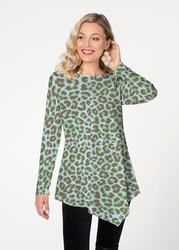 Jaguar Mint (7285) ~ Asymmetrical French Terry Tunic