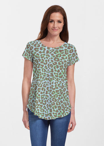 Jaguar Mint (7285) ~ Signature Short Sleeve Scoop Neck Flowy Tunic