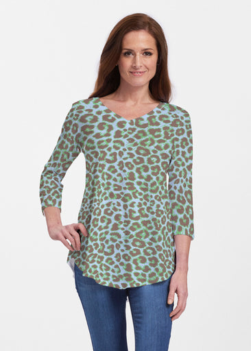 Jaguar Mint (7285) ~ Signature V-neck Flowy Tunic