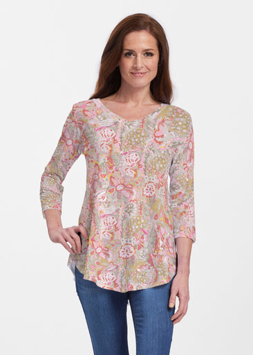 Bohemian Pink (7608) ~ Signature V-neck Flowy Tunic