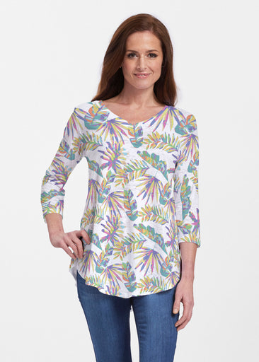 Flat Tropical Multi (7617) ~ Signature V-neck Flowy Tunic