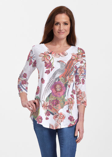 Mandarin Bird (7646) ~ Signature V-neck Flowy Tunic