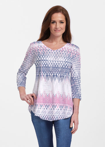 Echo Pink (7658) ~ Signature V-neck Flowy Tunic