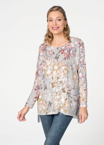 Floral Burst Beige (7674) Slouchy Butterknit Top