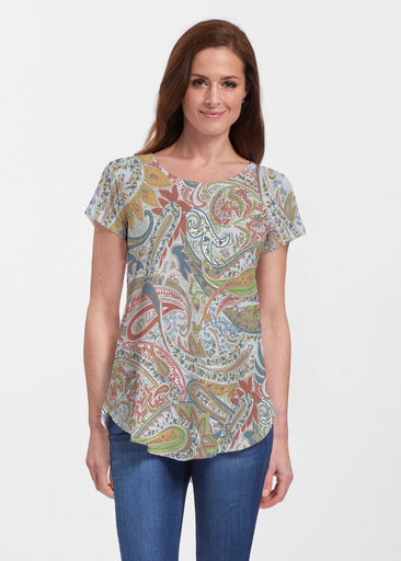 Provincial Paisley (7678) ~ Signature Short Sleeve Scoop Neck Flowy Tunic