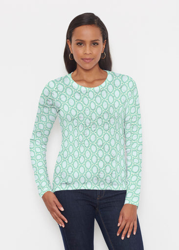 Coastal Lace Green (7686) ~ Signature Long Sleeve Crew Shirt