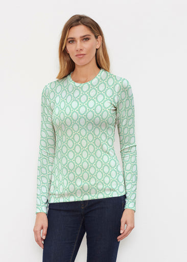 Coastal Lace Green (7686) ~ Butterknit Long Sleeve Crew Top