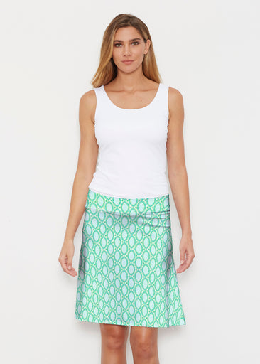 Coastal Lace Green (7686) ~ Silky Brenda Skirt 21 inch