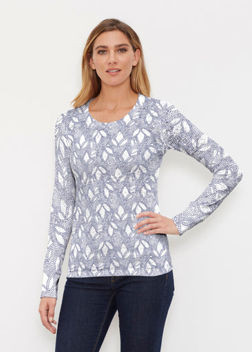 Dottie Combo Navy (7688) ~ Thermal Long Sleeve Crew Shirt