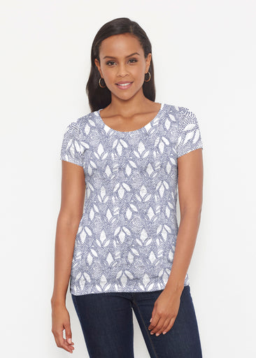 Dottie Combo Navy (7688) ~ Signature Short Sleeve Scoop Shirt