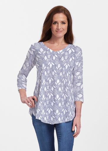 Dottie Combo Navy (7688) ~ Signature V-neck Flowy Tunic