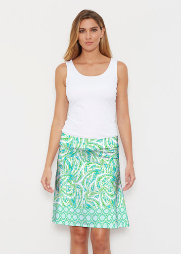 Coastal Paisley Lace Green (7690) ~ Silky Brenda Skirt 21 inch