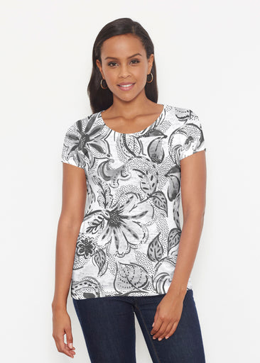 Baltic Watercolor Black (7697) ~ Signature Short Sleeve Scoop Shirt