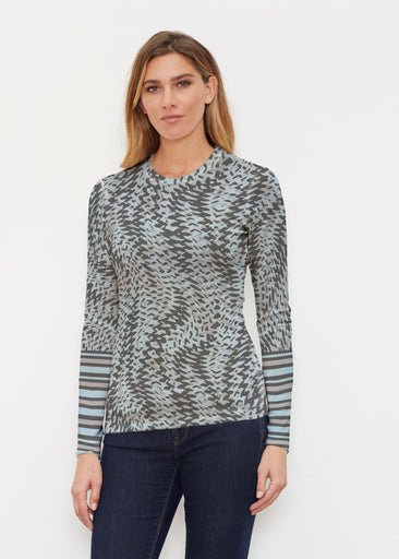 Textured Tracks Black (7720) ~ Butterknit Long Sleeve Crew Top