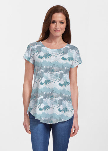 Textured Landscape (7722) ~ Signature Short Sleeve Scoop Neck Flowy Tunic