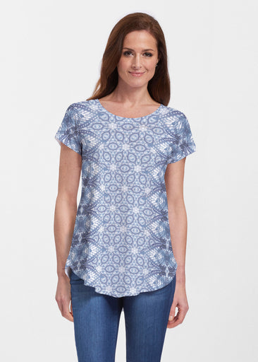 Picket Daisy (7729) ~ Signature Short Sleeve Scoop Neck Flowy Tunic