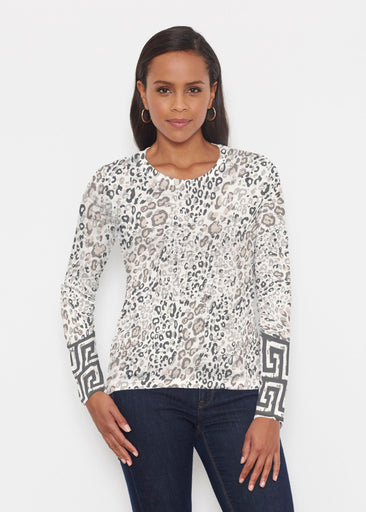 Greek Cat Grey (7752) ~ Signature Long Sleeve Crew Shirt