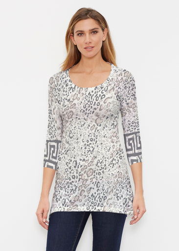 Greek Cat Grey (7752) ~ Buttersoft 3/4 Sleeve Tunic