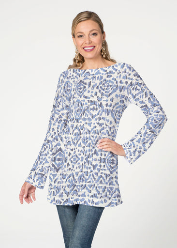 Batik Zebra (7753) ~ Banded Boatneck Tunic