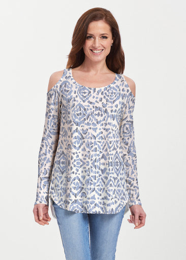 Batik Zebra (7753) ~ Butterknit Cold Shoulder Tunic