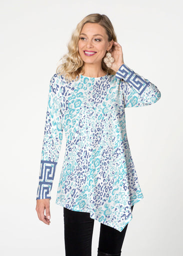 Cat Blue (7755) ~ Asymmetrical French Terry Tunic