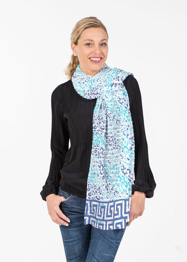 Cat Blue (7755) ~ Banded Scarf