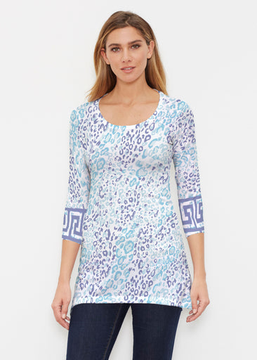 Cat Blue (7755) ~ Buttersoft 3/4 Sleeve Tunic