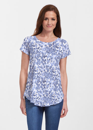 Oh Stamped (7784) ~ Signature Short Sleeve Scoop Neck Flowy Tunic