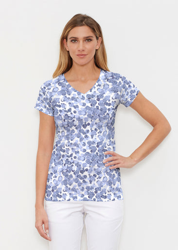 Oh Stamped (7784) ~ Signature Cap Sleeve V-Neck Shirt