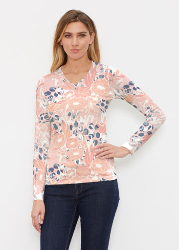 Daydream Florals (7805) ~ Butterknit Long Sleeve V-Neck Top